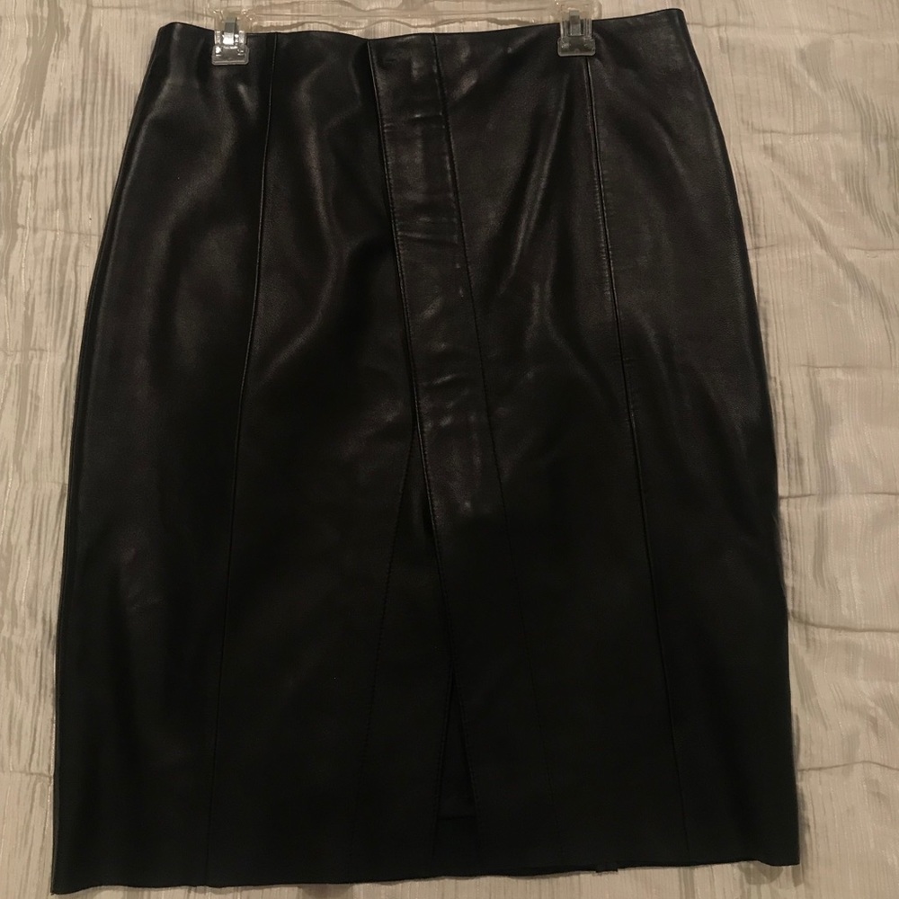 Black leather skirt